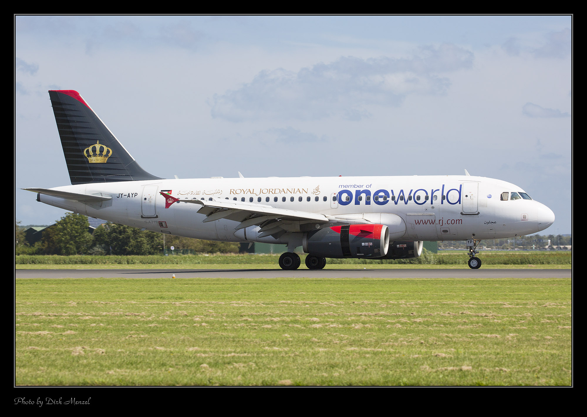 Airbus A319-100; JY-AYP; Royal Jordanian - Livery - one World @ AMS 12.08.2023